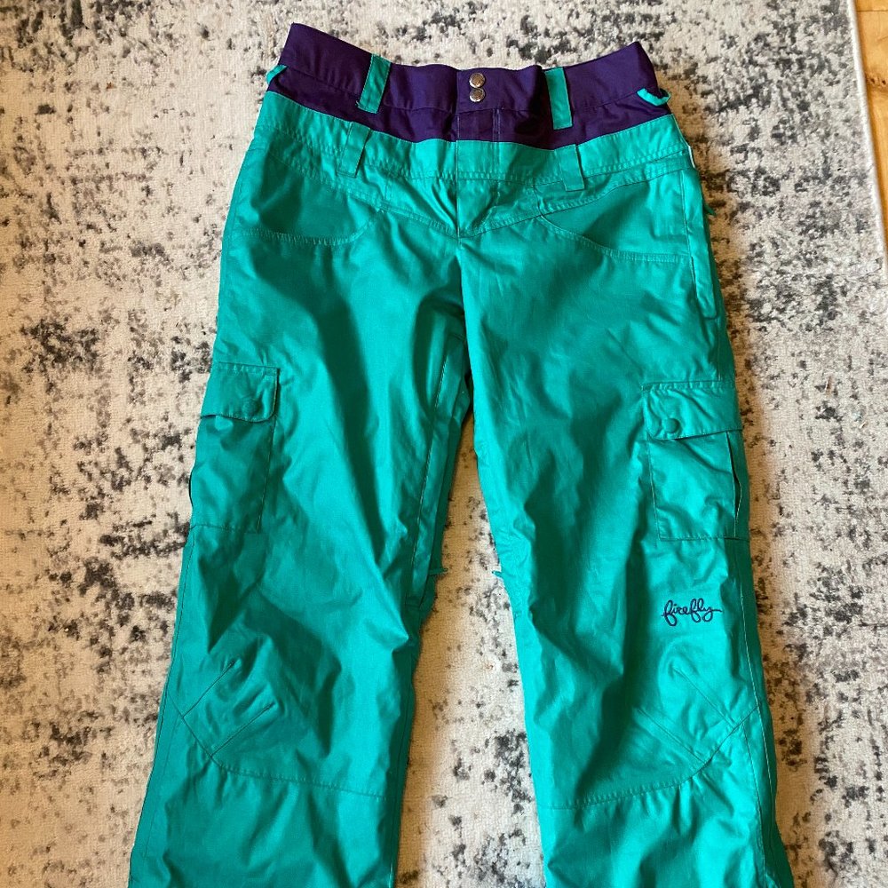 Firefly Rockstar snow pants, size M, green colour.